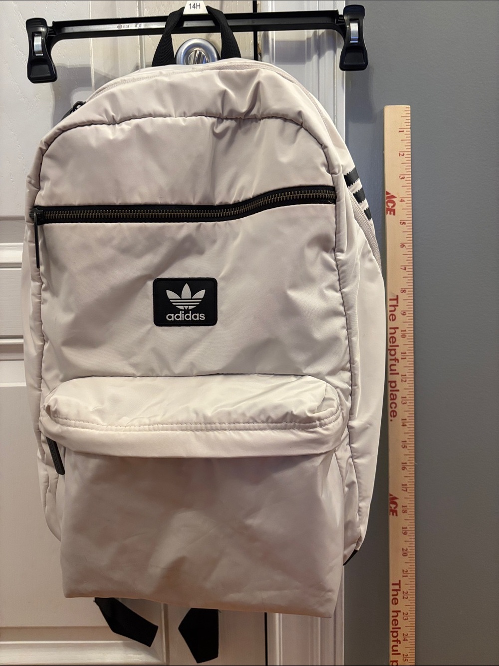 adidas Cream/Off-White Backpack with Trefoil Patch - Picture 1 of 4